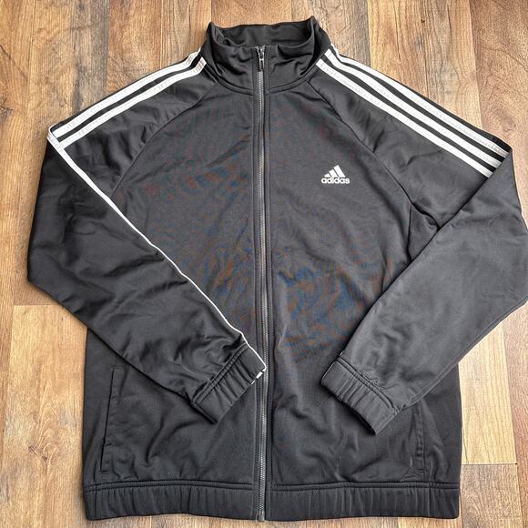 Adidas Tricot 3-Stripes Track Jacket Women's XL Black‎ Athletic Training 6456 - Picture 1 of 11